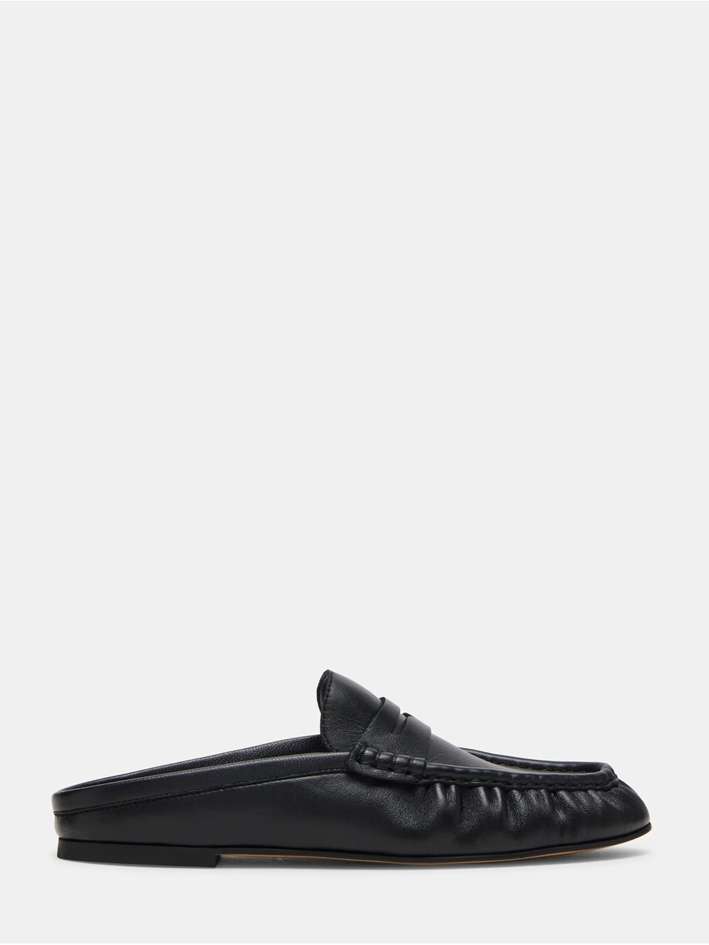 Steve Madden Black Leather Slip-On Mule Loafers for Women